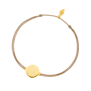 Glcksbndchen Disc STAR, Gelbgold vergoldet