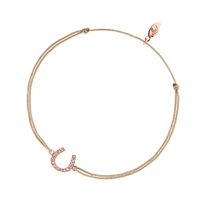 Glcksbndchen Hufeisen, 18 K Rosegold vergoldet