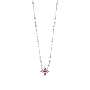 Halskette BLOOM, Amethyst/Rhodolith, 925 Sterlingsilber