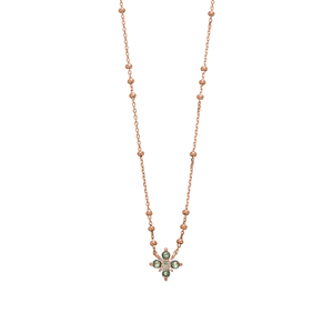 Halskette BLOOM, Labradorit/Aventurin, 18 Karat Rosegold vergoldet