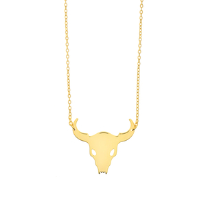Halskette BULL SKULL, 18 Karat Gelbgold vergoldet