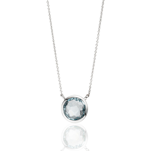Halskette Blauer Topas, 14 Karat Weigold