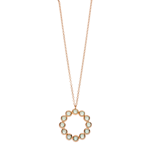 Halskette Bohemian, 18 Karat Rosegold vergoldet, Aqua Calzedon