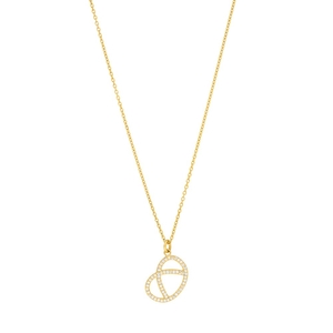 Halskette Brezn mit Zirkonia, 18 K Gelbgold vergoldet