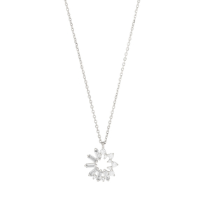Halskette CUBE FLOWER, Zirkonia, 925 Sterlingsilber