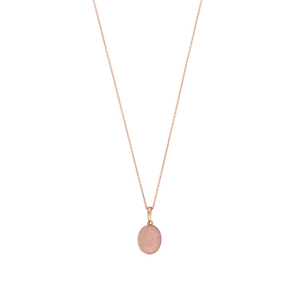 Halskette Cabochon II, 14 Karat Rosegold, Rosenquarz