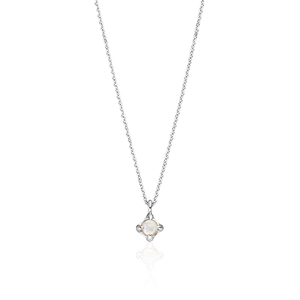 Halskette Cabochon, Mondstein, 14 Karat Weigold