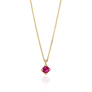 Halskette Cabochon, Rubin, 14 Karat Gelbgold