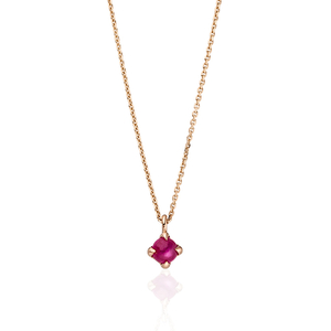Halskette Cabochon, Rubin, 14 Karat Rosegold