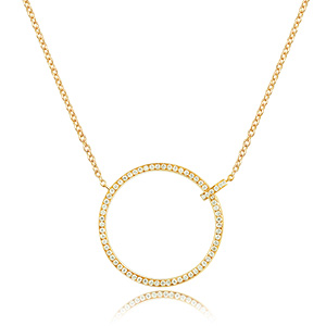 Halskette Circle Gro mit Diamanten, 18 K Gelbgold