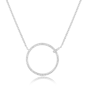 Halskette Circle Gro mit Diamanten, 18 K Weigold