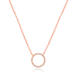 Halskette Circle mit Diamanten, 18 K Roségold