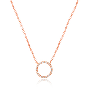 Halskette Circle mit Diamanten, 18 K Rosgold