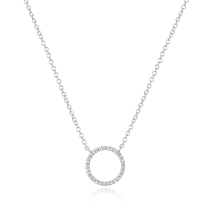 Halskette Circle mit Diamanten, 18 Karat Weigold
