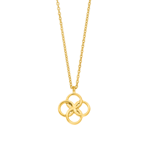 Halskette Clover Charm, 18 Karat Gelbgold vergoldet