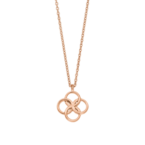 Halskette Clover Charm, 18 Karat Rosegold vergoldet