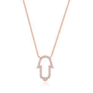 Halskette Fatima mit Diamanten, 18 K Rosgold