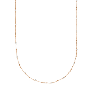 Halskette Flying Gems, Labradorit, 90cm, 18 K Rosegold vergoldet