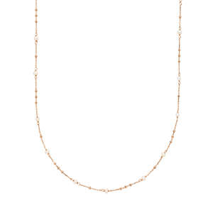 Halskette Flying Gems, Perle, 90cm, 18 Karat Rosegold vergoldet