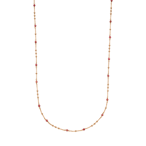Halskette Flying Gems, Rhodonit, 18 Karat Rosegold vergoldet