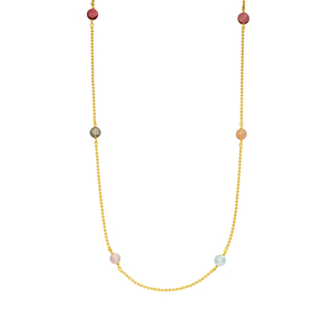 Halskette Gorgeous Gems, 80cm, 18 K Gelbgold vergoldet