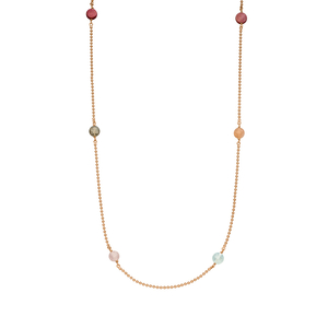 Halskette Gorgeous Gems, 80cm, 18 K Rosegold vergoldet