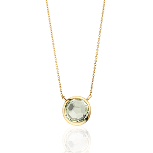 Halskette Grner Amethyst, 14 Karat Gelbgold