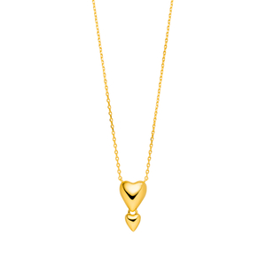 Halskette Heart Drops, 18 Karat Gelbgold vergoldet