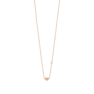 Halskette Herz mit Perle, 18 K Rosegold vergoldet