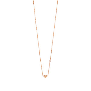 Halskette Herz mit Perle, 18 Karat Rosegold vergoldet