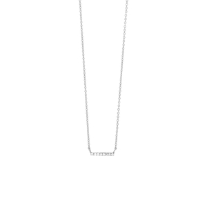 Halskette Horizontal Bar, Diamant, 14 K Weigold