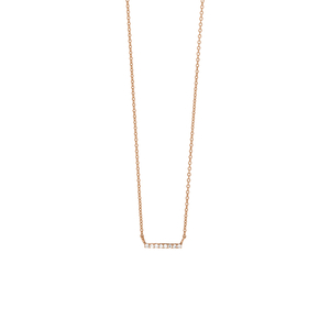 Halskette Horizontal Bar, Diamant, 14 Karat Rosegold