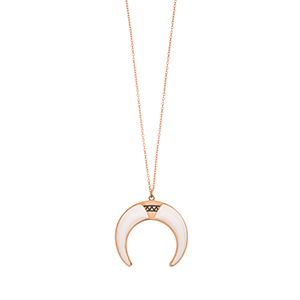 Halskette Horn, 18 K Rosegold vergoldet