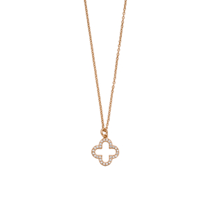 Halskette Kleeblatt, 18 Karat Rosegold vergoldet