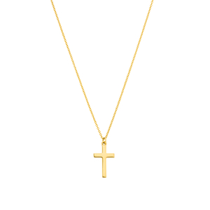 Halskette Kreuz, 14 K Gelbgold