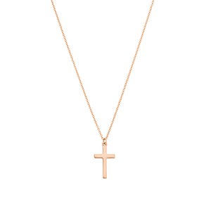 Halskette Kreuz, 14 K Rosegold