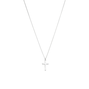 Halskette Kreuz, 14 K Weißgold