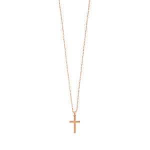 Halskette Kreuz, 18 Karat Rosegold vergoldet