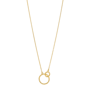 Halskette Kugelring double, 45cm, 18 Karat Gelbgold vergoldet