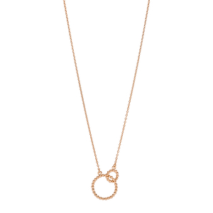 Halskette Kugelring double, 45cm, 18 Karat Rosegold vergoldet