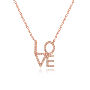 Halskette Love mit Diamanten, 18 K Rosgold