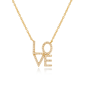 Halskette Love mit Diamanten, 18 Karat Gelbgold