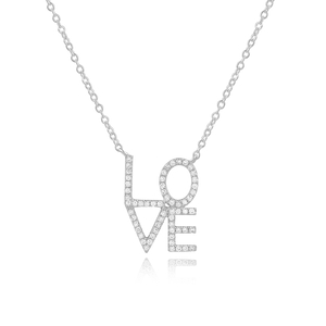 Halskette Love mit Diamanten, 18 Karat Weigold