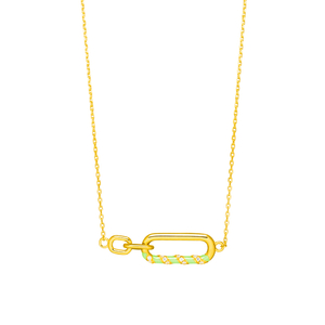 Halskette NEON TWIST, 18 Karat Gelbgold, Grn