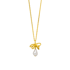 Halskette PEARL BOW, 18 K Gelbgold vergoldet