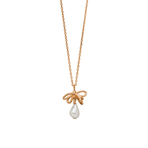 Halskette PEARL BOW, 18 K Rosegold vergoldet