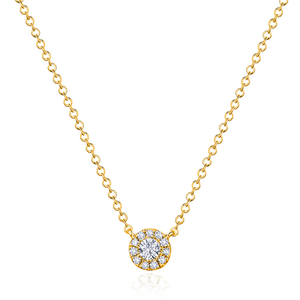 Halskette Pav II mit Diamanten, 18 K Gelbgold