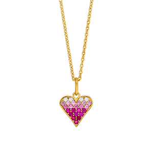 Halskette Pink Valentine, 18 Karat Gelbgold vergoldet