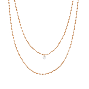 Halskette Pure Double, Diamant, 14 K Rosegold