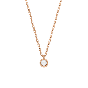 Halskette Pure mit Perle, 18 K Rosegold vergoldet